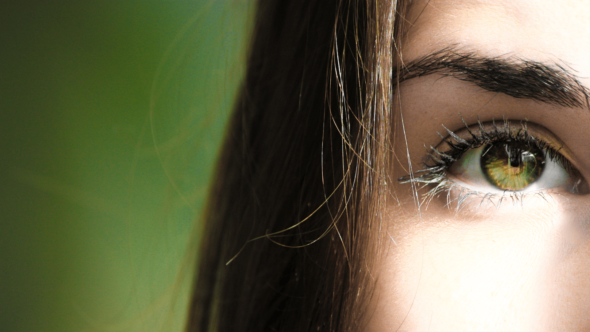 Oog dame, groene achtergrond, Santurel